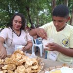 Lanche da manhã e almoço, com sobremesa, na inauguração da Casa de Farinha São Raimundo, na Vila São Jorge